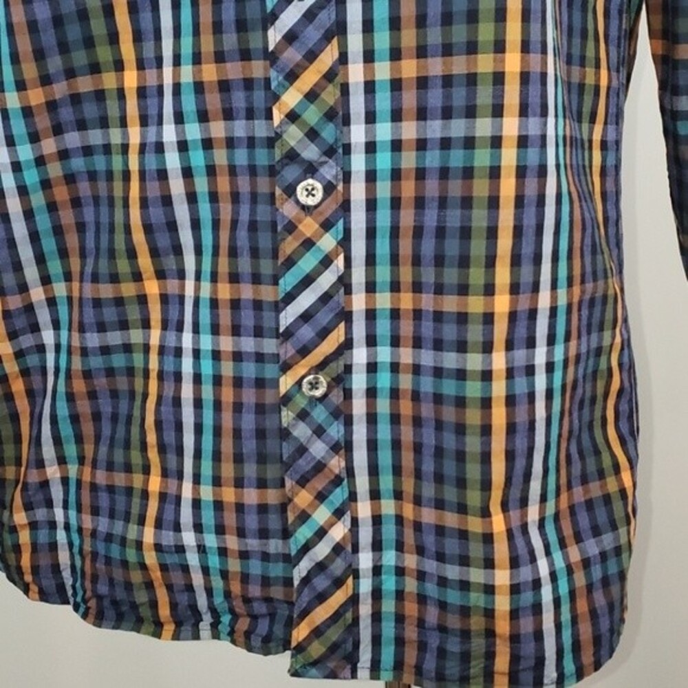 JARED LANG Plaid Button Front Shirt size L - Picture 3 of 9